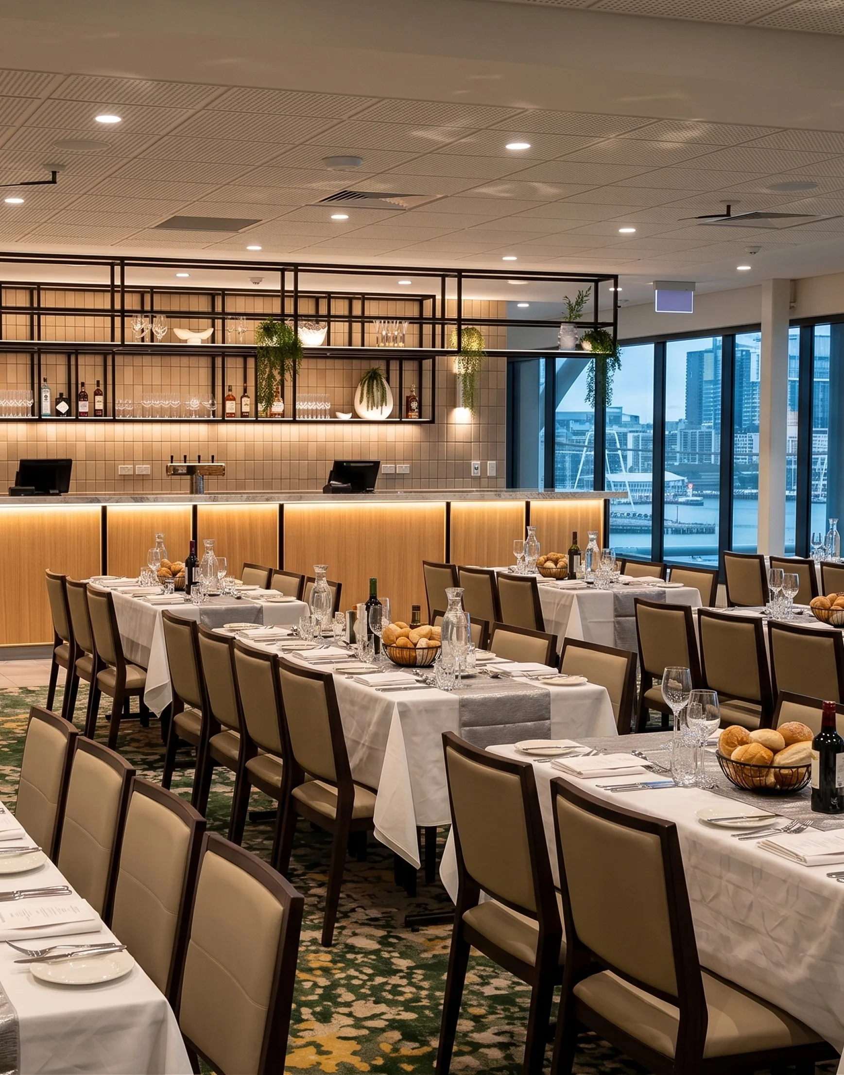 Function room set for an event